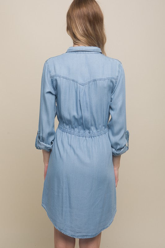 button down tencel dress