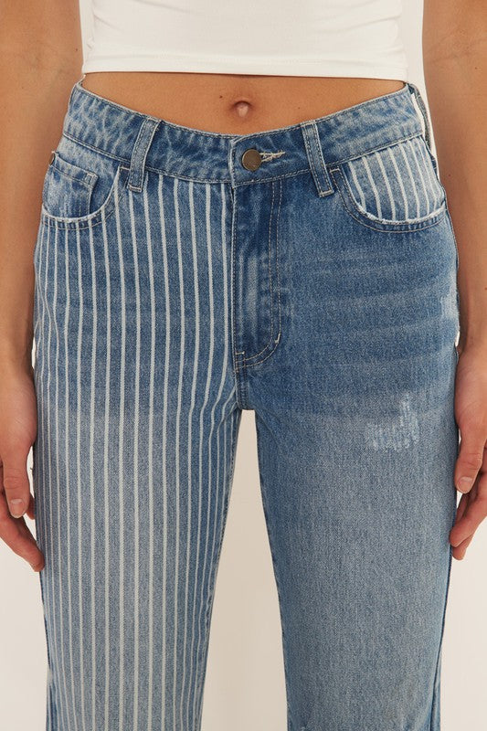 high rise medium wash jeans