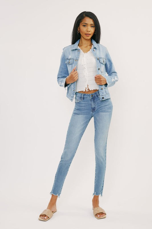 nature denim light wash denim jacket
