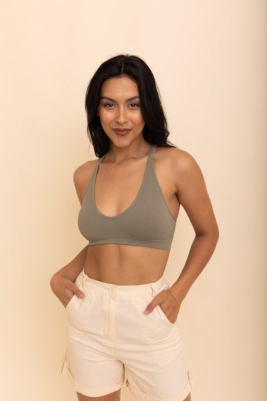 green padded racerback bralette