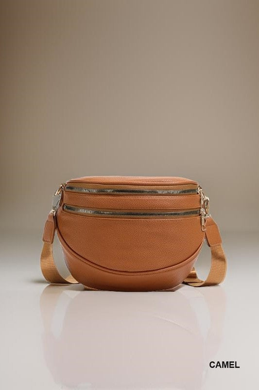 Faux Leather Multi Pocket Crossbody Bum Bag