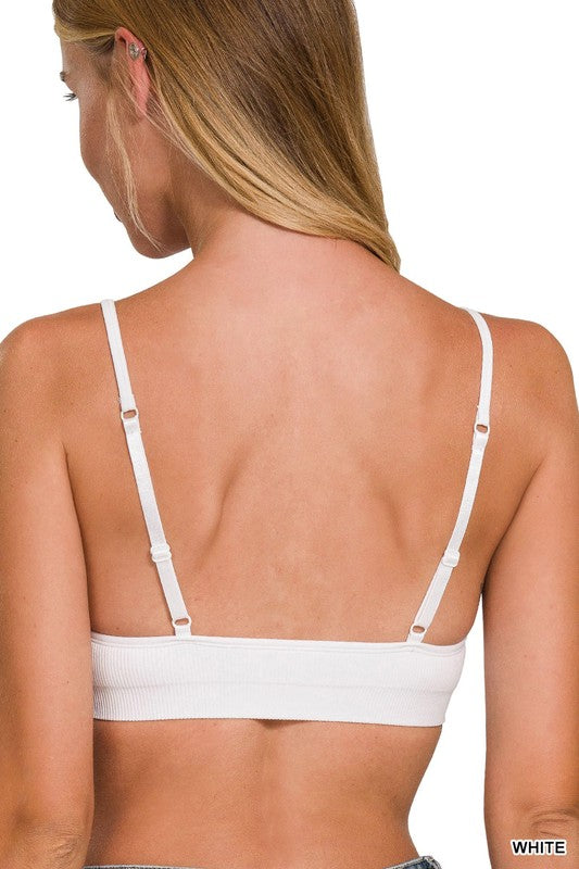 white smooth front bralette
