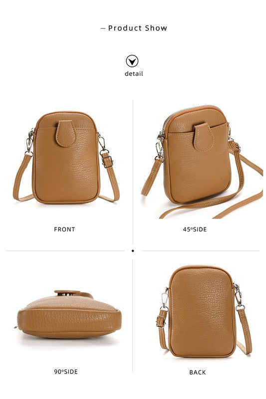 camel vegan leather small crossbody purse