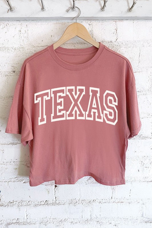 Short Sleeve Texas Puff Graphic Long Crop Tee