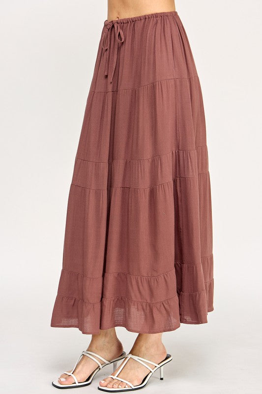 blush and day long brown skirt