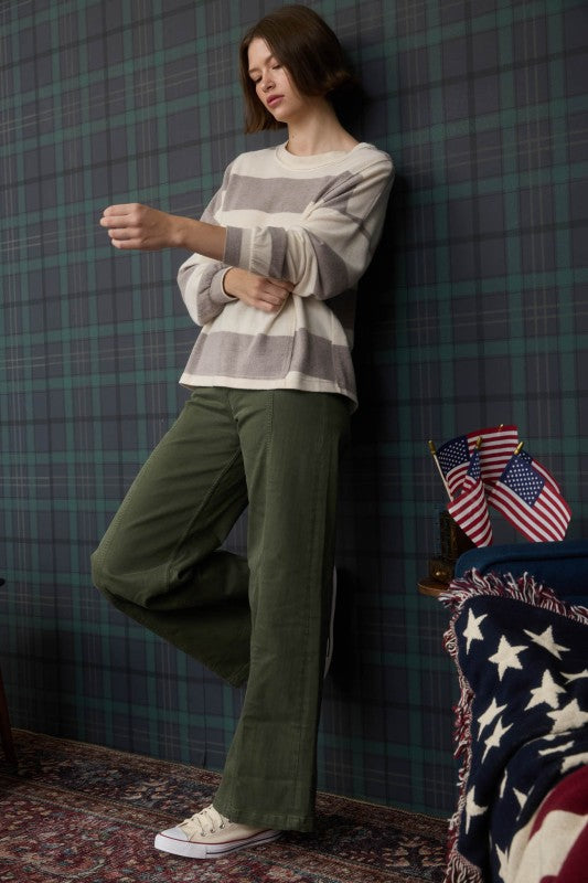 thick stripe long sleeve top