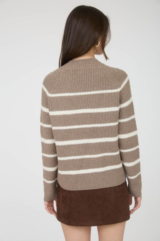 brown striped pullover sweater