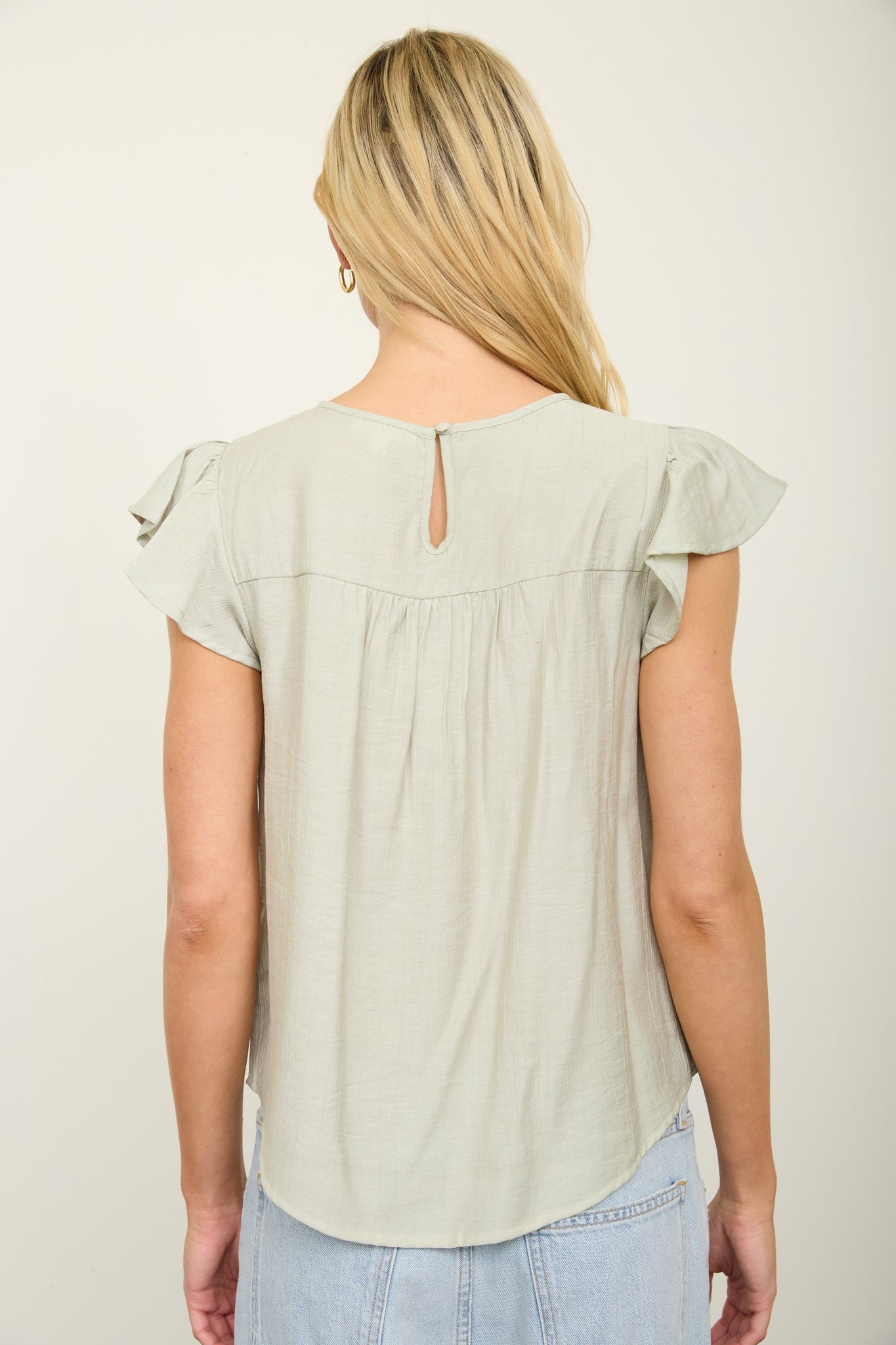 dressy light green blouse