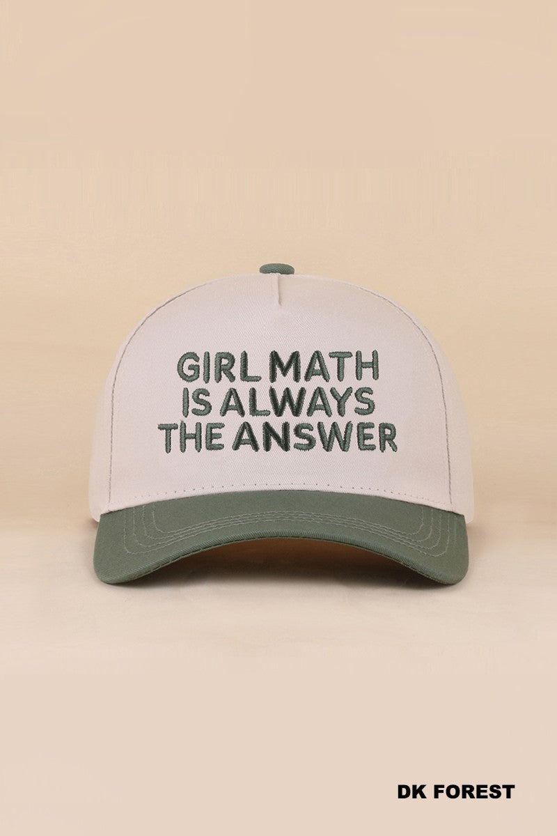 Girl Math Hat