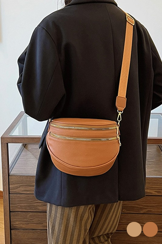 Faux Leather Multi Pocket Crossbody Bum Bag