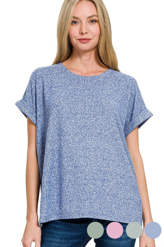 Soft Short Cuff Sleeve Top