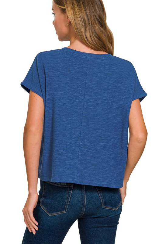 Long Cropped Pocket Top