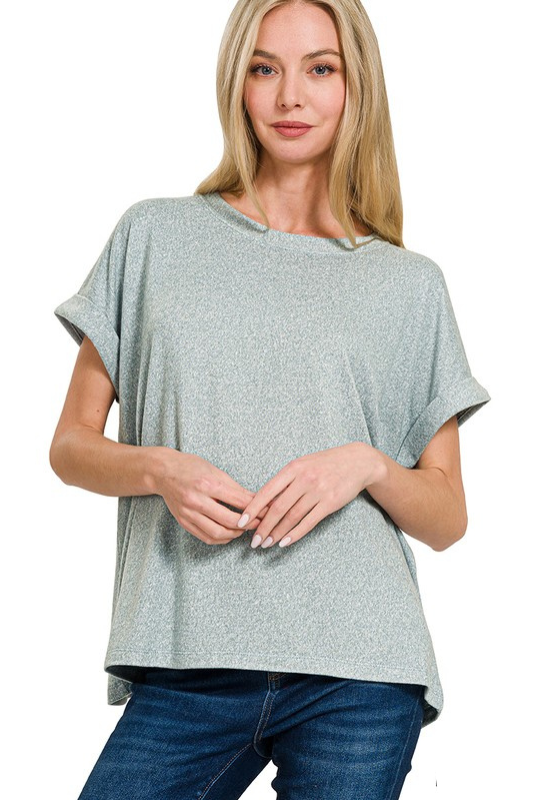 Soft Short Cuff Sleeve Top