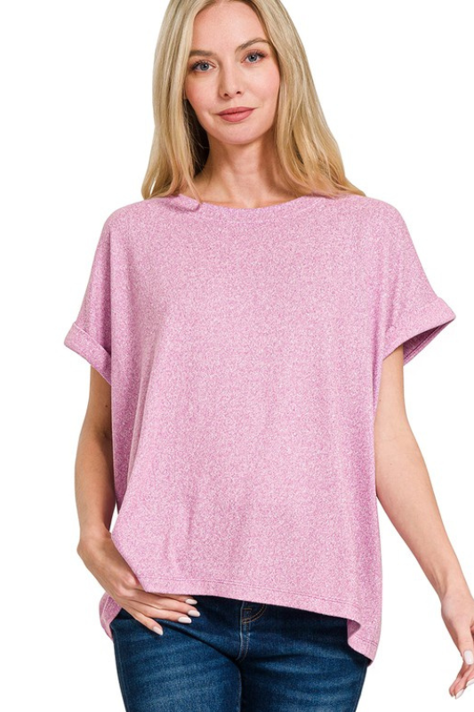 Soft Short Cuff Sleeve Top