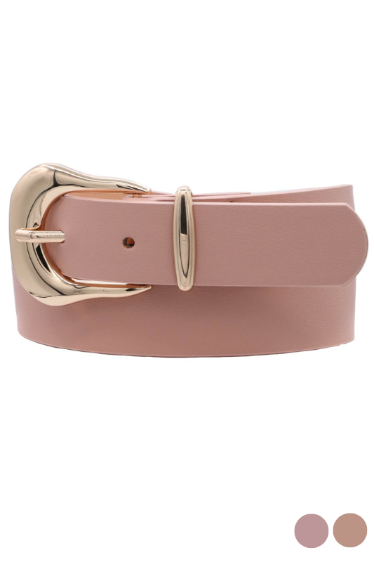 blush faux leather belt
