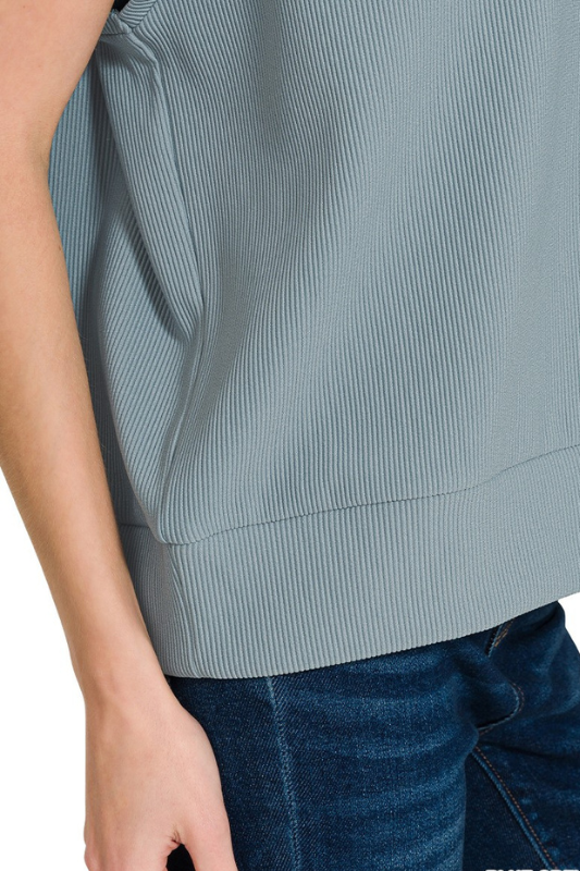 ribbed short sleeve top