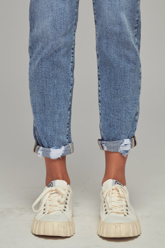 Medium Wash High Rise Mom Jeans