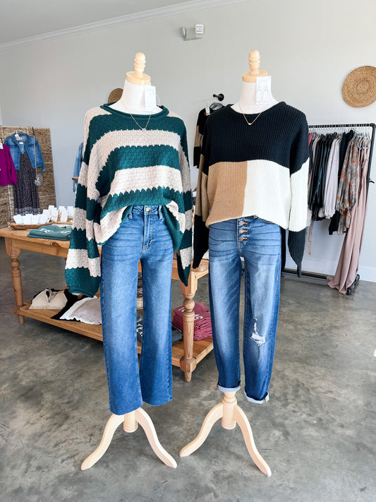 Color Block Knit Sweaters for Fall