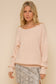 blush open back knit sweater