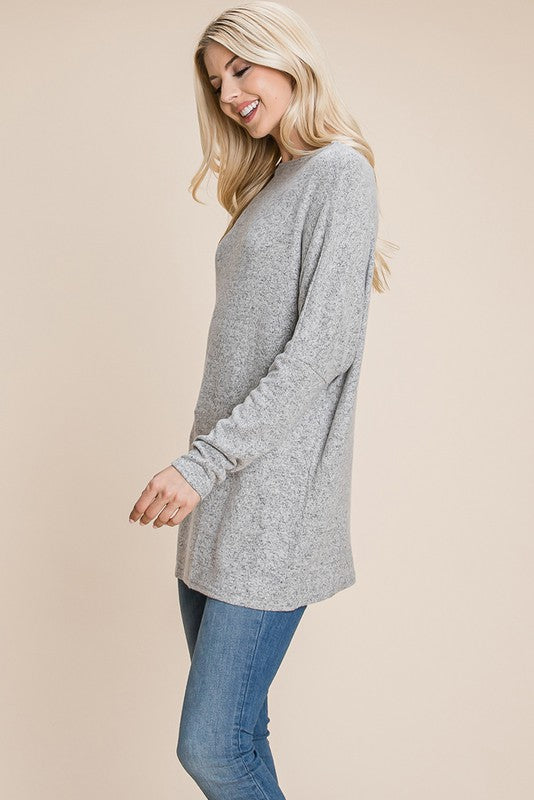 grey dolman sleeve top