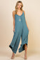 teal sleeveless wide leg flowy jumpsuit