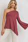 maroon one sleeve shoulder top