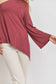 maroon one bell sleeve top