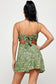 green floral tie back floral dress