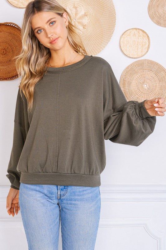 green loose fit sweatshirt