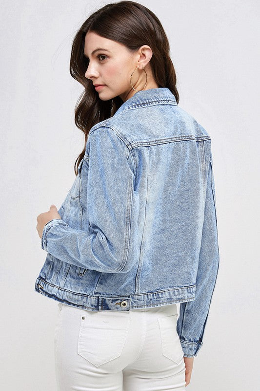 non distressed denim jacket