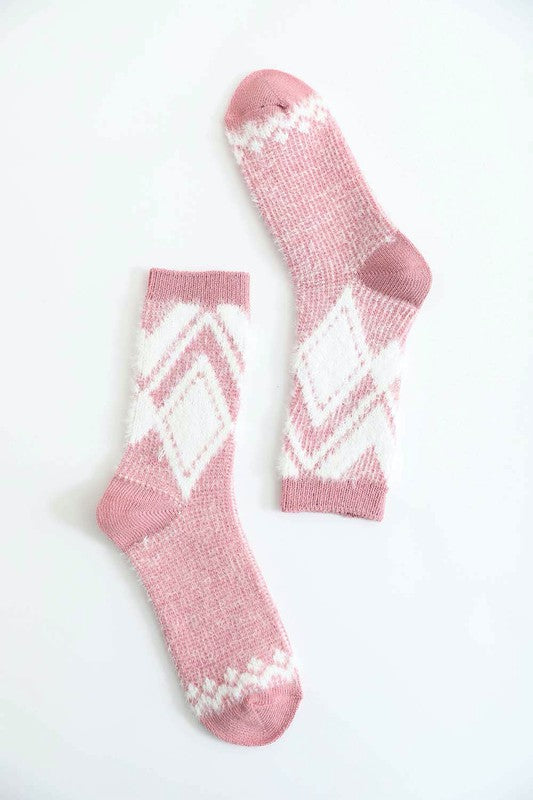 pink soft mohair socks