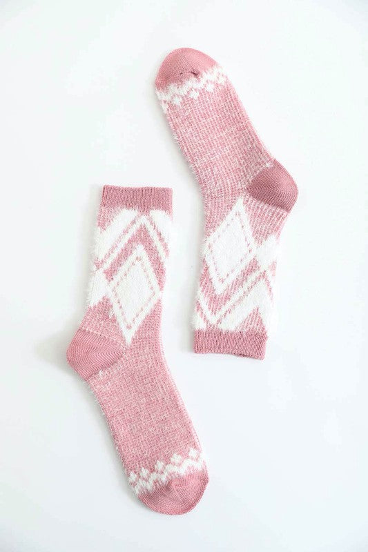 soft pink mohair socks