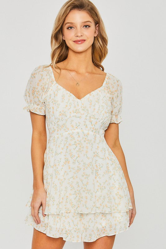 love tree ivory chiffon floral romper