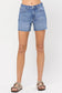 jelly jeans medium wash high rise mom shorts