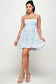 light blue short tiered dress