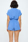 Blue Button Short Sleeve Romper