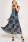 blush bj black and teal patch sleeveless maxi dress