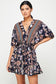 navy fit and flare kimono sleeve dress