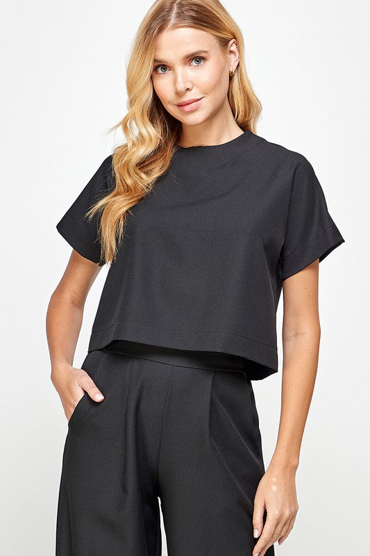 2 hearts short sleeve boxy top