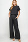 black pocket elastic waist dress pants