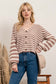 striped cropped balloon sleeve knit sweater