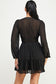 black long sleeve tie front short dress