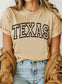 tan texas puff letter tee