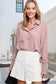 smocked cuff button down shirt