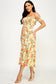 Orange Floral Midi Dress