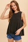 Black Mineral Wash Sleeveless Tank