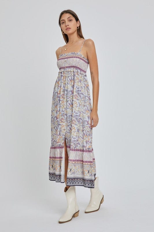 lavender floral sleeveless maxi dress
