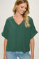 hunter green flowy boxy short sleeve top