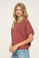 rust boxy puff sleeve top