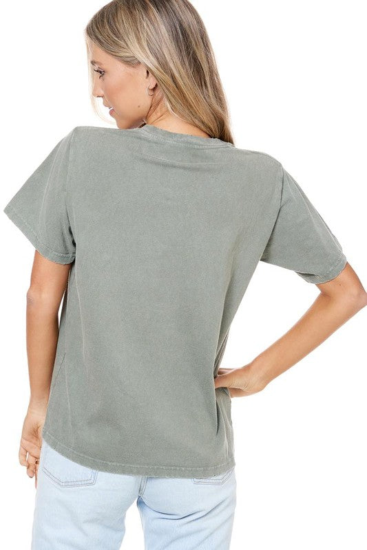 sage green short sleeve texas tee